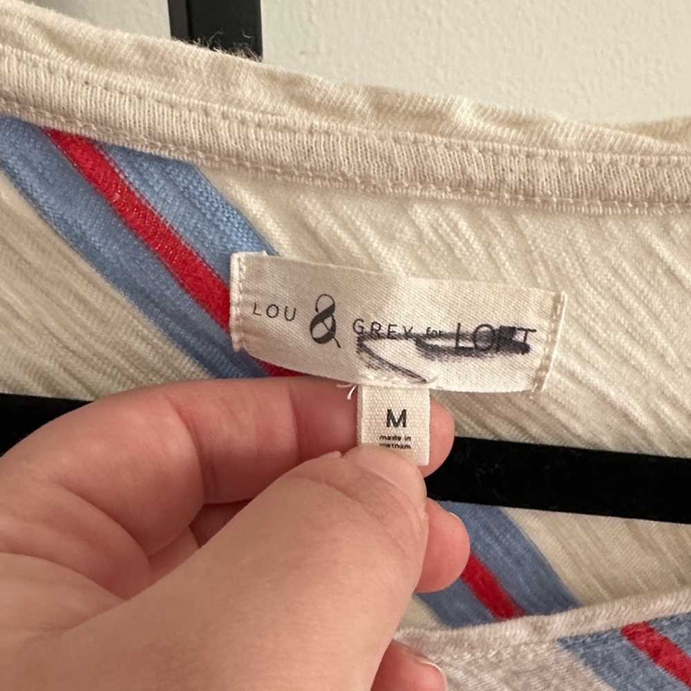 Cream Top with Multicolor Stripes - Picture 2 of 3